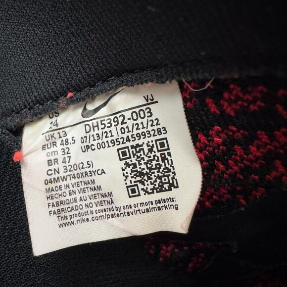 Nike React Infinity Run Flyknit 3 Siren Red Green Strike Men-14 - Picture 7 of 8